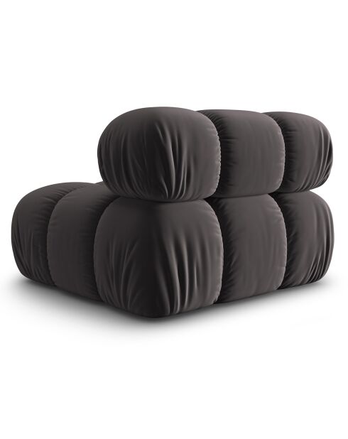 Chauffeuse en Velours Tropea gris foncé - 94x94x63 cm