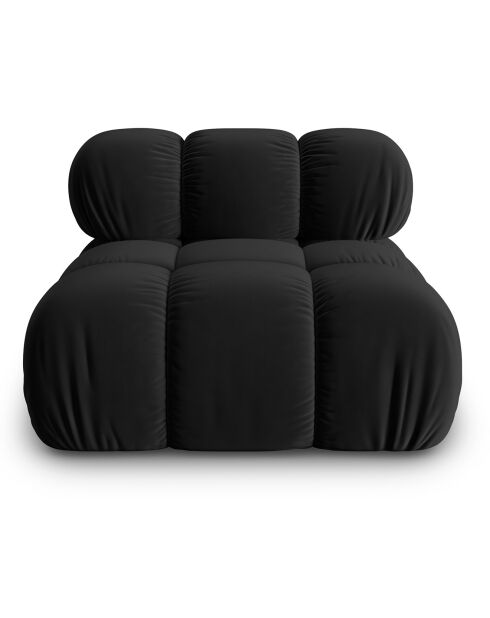 Chauffeuse en Velours Tropea noire - 94x94x63 cm