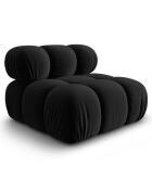 Chauffeuse en Velours Tropea noire - 94x94x63 cm