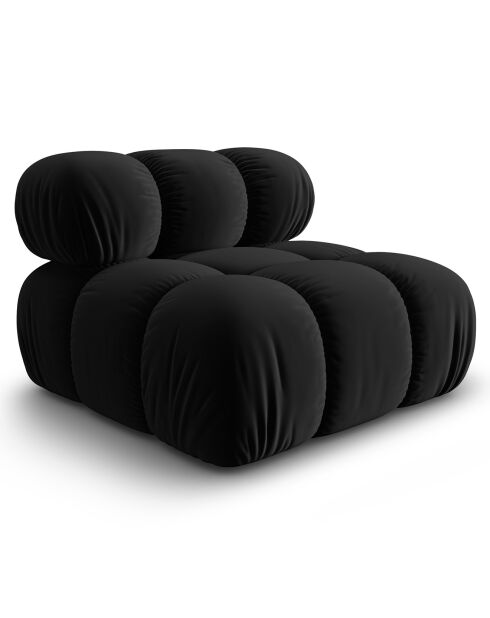 Chauffeuse en Velours Tropea noire - 94x94x63 cm