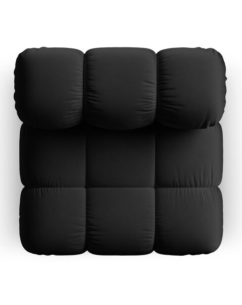 Chauffeuse en Velours Tropea noire - 94x94x63 cm