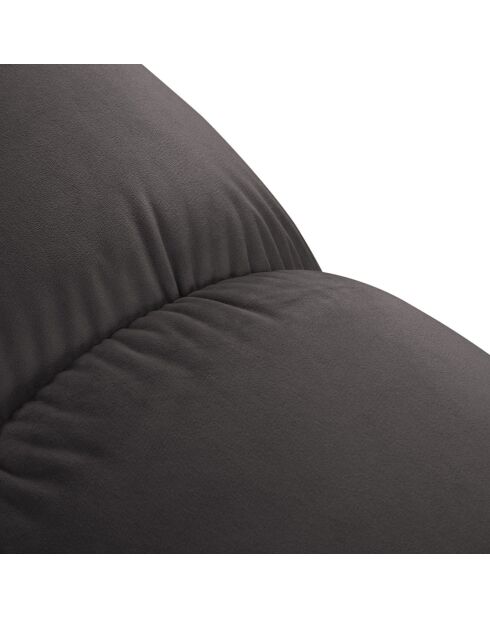 Chauffeuse en Velours Tropea gris foncé - 94x94x63 cm