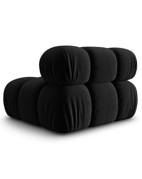 Chauffeuse en Velours Tropea noire - 94x94x63 cm