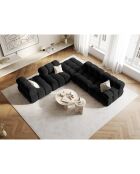 Chauffeuse en Velours Tropea noire - 94x94x63 cm