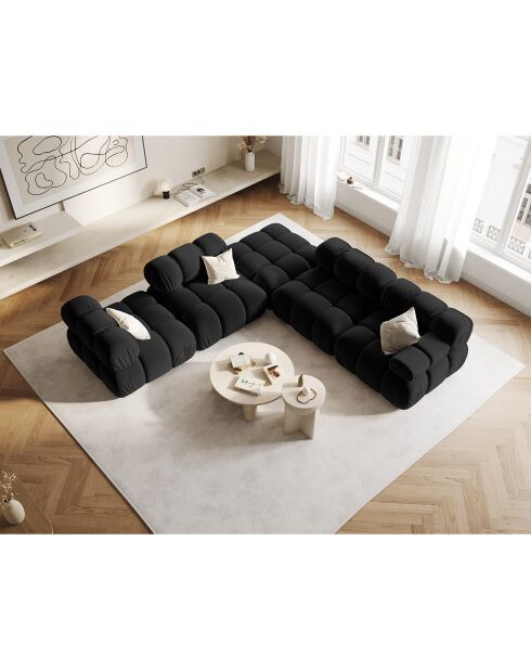 Chauffeuse en Velours Tropea noire - 94x94x63 cm
