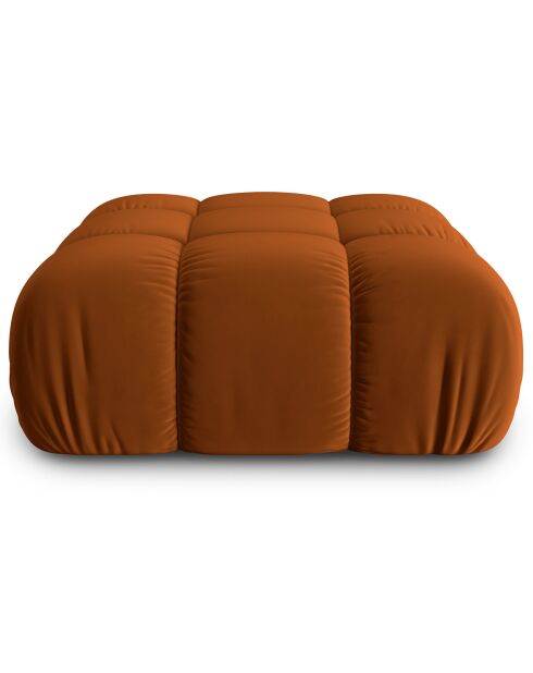 Tropea poef van terracotta fluweel - 94x94x39 cm