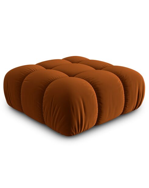 Tropea poef van terracotta fluweel - 94x94x39 cm