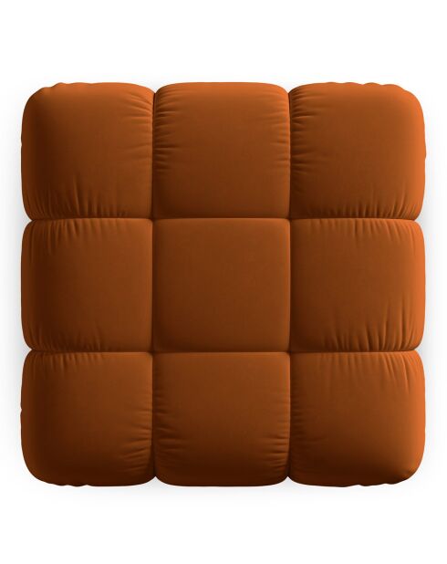 Tropea poef van terracotta fluweel - 94x94x39 cm