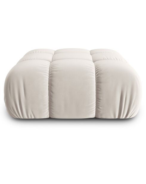 Pouf en Velours Tropea beige clair - 94x94x39 cm