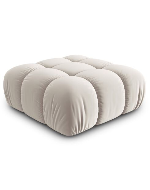 Pouf en Velours Tropea beige clair - 94x94x39 cm