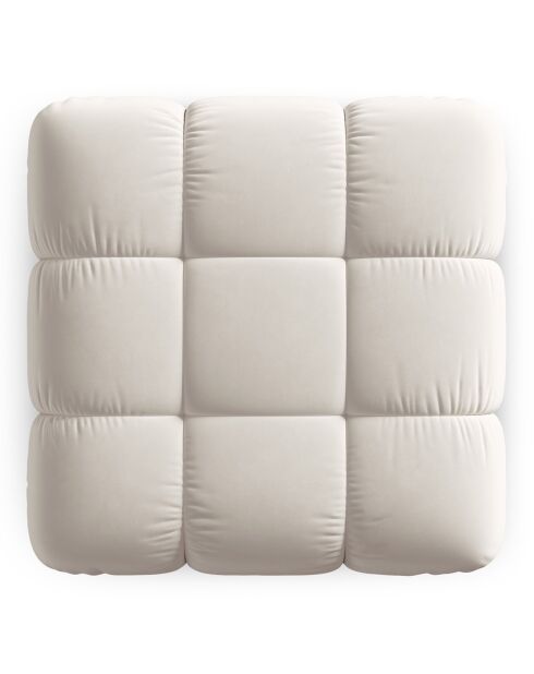 Pouf en Velours Tropea beige clair - 94x94x39 cm