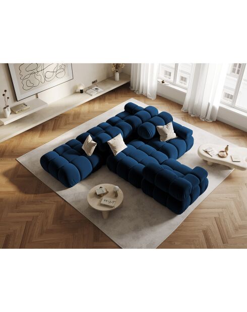 Pouf en Velours Tropea bleu roi - 94x94x39 cm