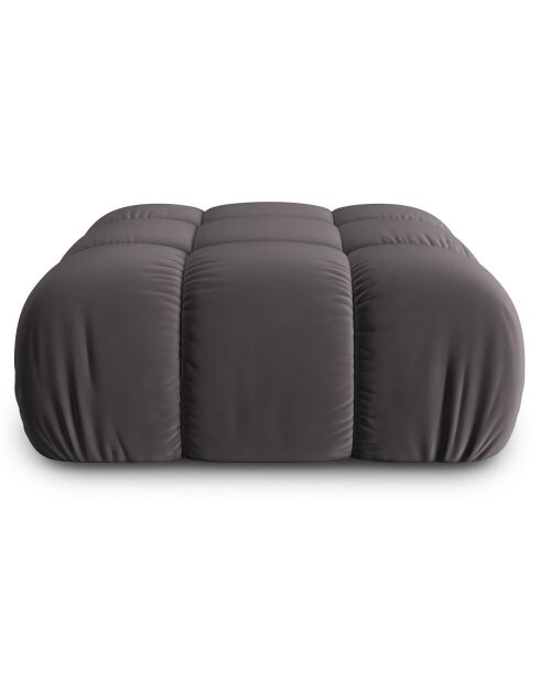 Pouf en Velours Tropea gris foncé - 94x94x39 cm