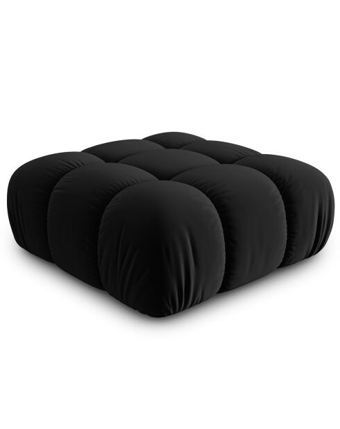 Pouf en Velours Tropea noir - 94x94x39 cm