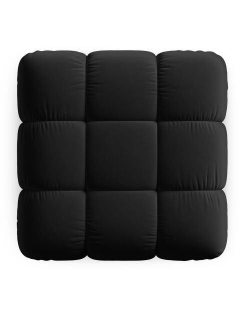 Tropea Velvet Poef zwart - 94x94x39 cm