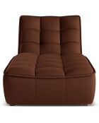 Chaise longue modulable en cuir véritable Moni cognac - 172x83x91 cm