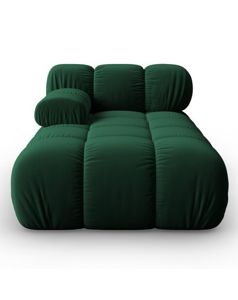 Méridienne en Velours Gauche Tropea vert bouteille - 157x97x62 cm