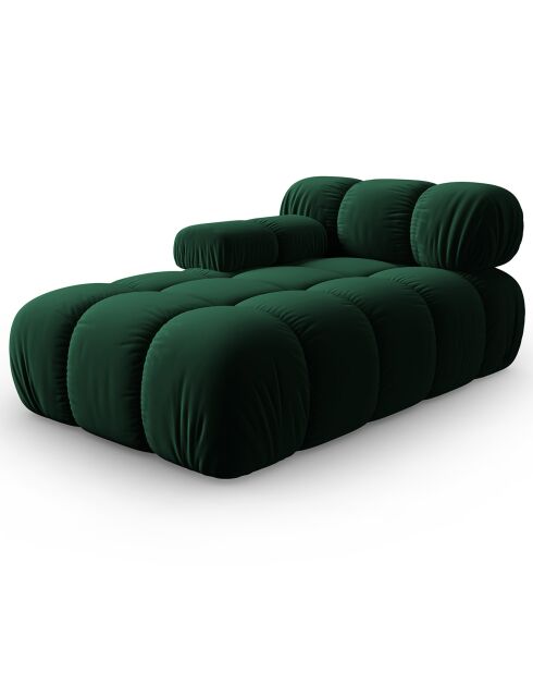 Méridienne en Velours Gauche Tropea vert bouteille - 157x97x62 cm