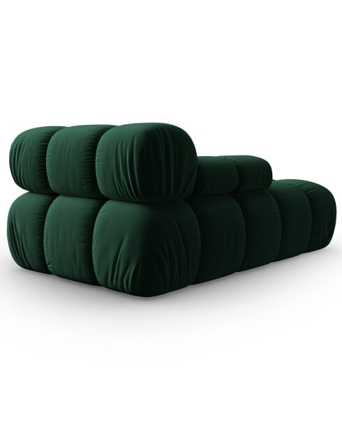 Méridienne en Velours Gauche Tropea vert bouteille - 157x97x62 cm