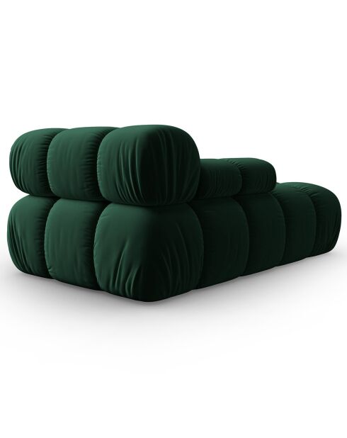 Méridienne en Velours Gauche Tropea vert bouteille - 157x97x62 cm