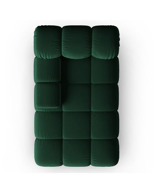 Méridienne en Velours Gauche Tropea vert bouteille - 157x97x62 cm