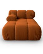 Méridienne en Velours Gauche Tropea terracotta - 157x97x62 cm