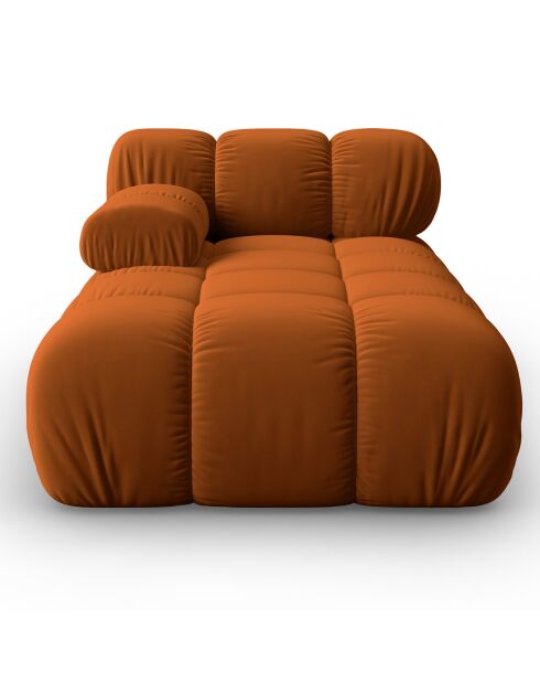 Méridienne en Velours Gauche Tropea terracotta - 157x97x62 cm