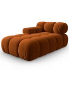 Méridienne en Velours Gauche Tropea terracotta - 157x97x62 cm