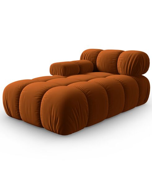 Méridienne en Velours Gauche Tropea terracotta - 157x97x62 cm