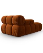 Méridienne en Velours Gauche Tropea terracotta - 157x97x62 cm