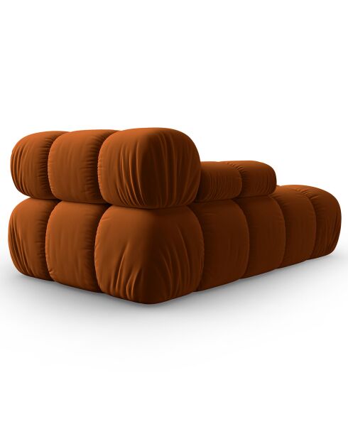 Méridienne en Velours Gauche Tropea terracotta - 157x97x62 cm