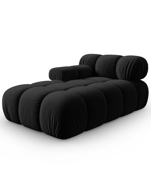 Tropea zwart fluwelen dagbed links - 157x97x62 cm
