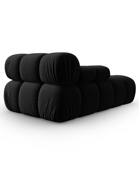 Tropea zwart fluwelen dagbed links - 157x97x62 cm