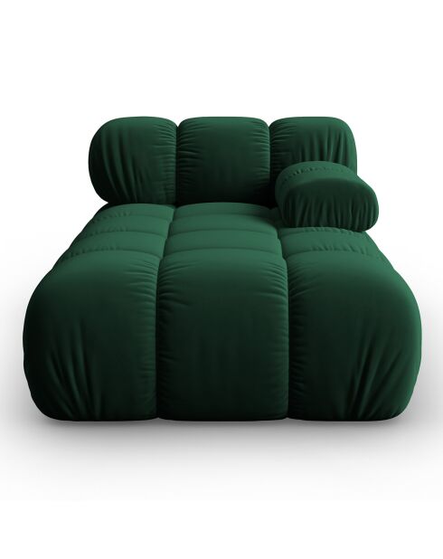 Méridienne en Velours Droite Tropea vert bouteille - 157x97x62 cm