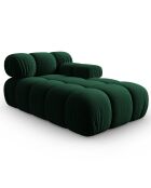 Méridienne en Velours Droite Tropea vert bouteille - 157x97x62 cm