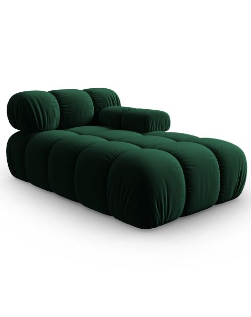 Méridienne en Velours Droite Tropea vert bouteille - 157x97x62 cm
