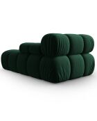 Méridienne en Velours Droite Tropea vert bouteille - 157x97x62 cm