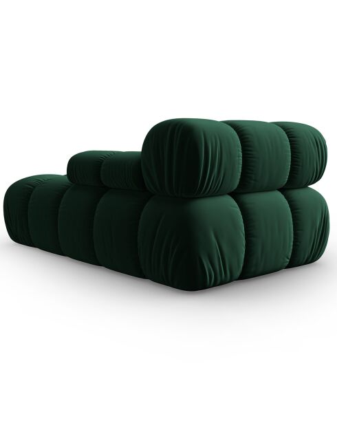 Méridienne en Velours Droite Tropea vert bouteille - 157x97x62 cm
