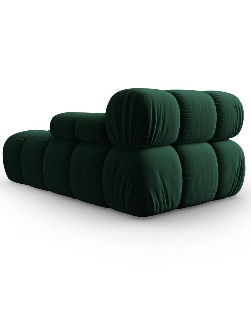 Méridienne en Velours Droite Tropea vert bouteille - 157x97x62 cm