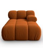 Méridienne en Velours Droite Tropea terracotta - 157x97x62 cm