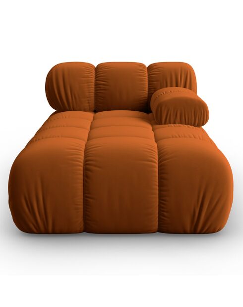 Méridienne en Velours Droite Tropea terracotta - 157x97x62 cm
