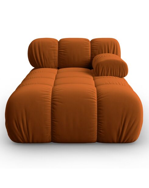 Méridienne en Velours Droite Tropea terracotta - 157x97x62 cm