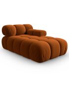 Méridienne en Velours Droite Tropea terracotta - 157x97x62 cm