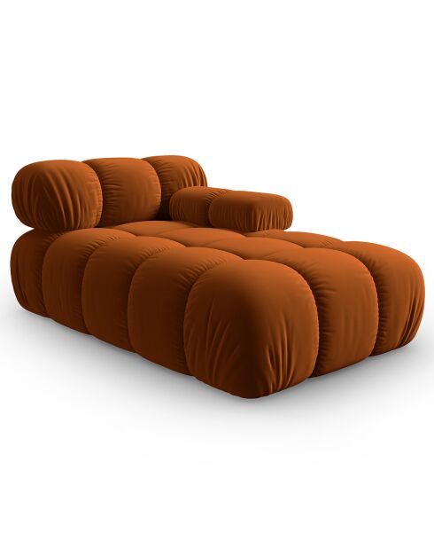 Méridienne en Velours Droite Tropea terracotta - 157x97x62 cm
