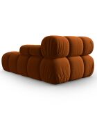 Méridienne en Velours Droite Tropea terracotta - 157x97x62 cm