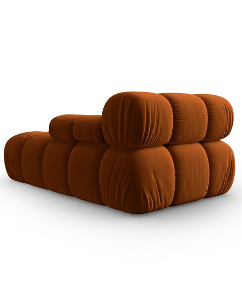 Méridienne en Velours Droite Tropea terracotta - 157x97x62 cm