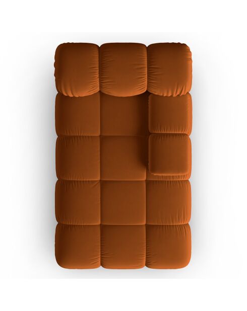Méridienne en Velours Droite Tropea terracotta - 157x97x62 cm