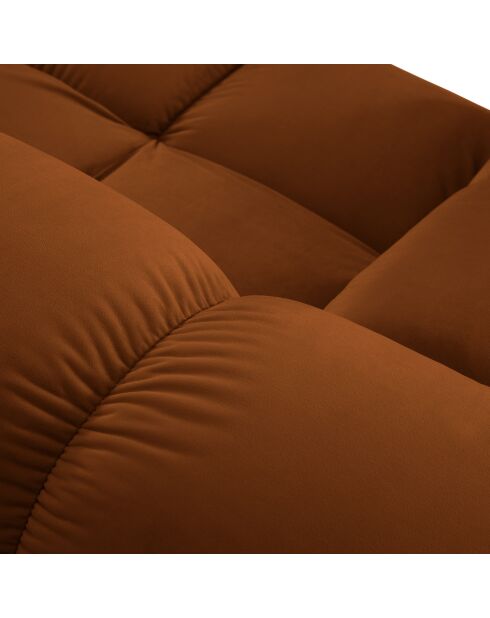Méridienne en Velours Droite Tropea terracotta - 157x97x62 cm