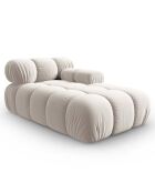 Méridienne en Velours Droite Tropea beige clair - 157x97x62 cm