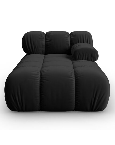 Tropea zwart, recht fluwelen dagbed - 157x97x62 cm